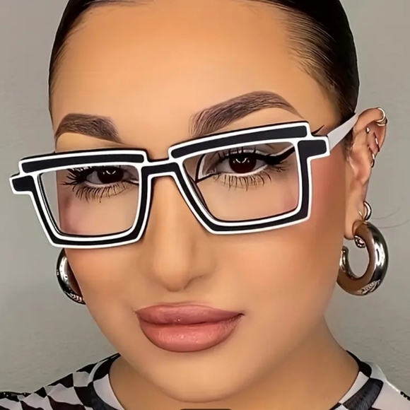 Accessories - NEW Square Black and White Statement Oversized Glasses